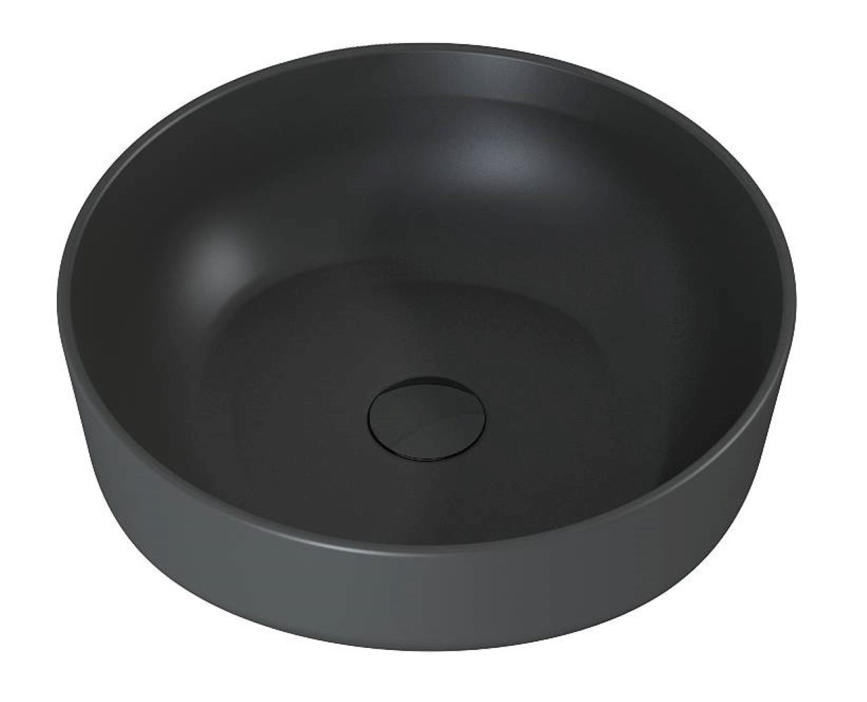 Elita Lorca lavabo 41.5x41.5 cm rotonda da appoggio antracite RE040420046010