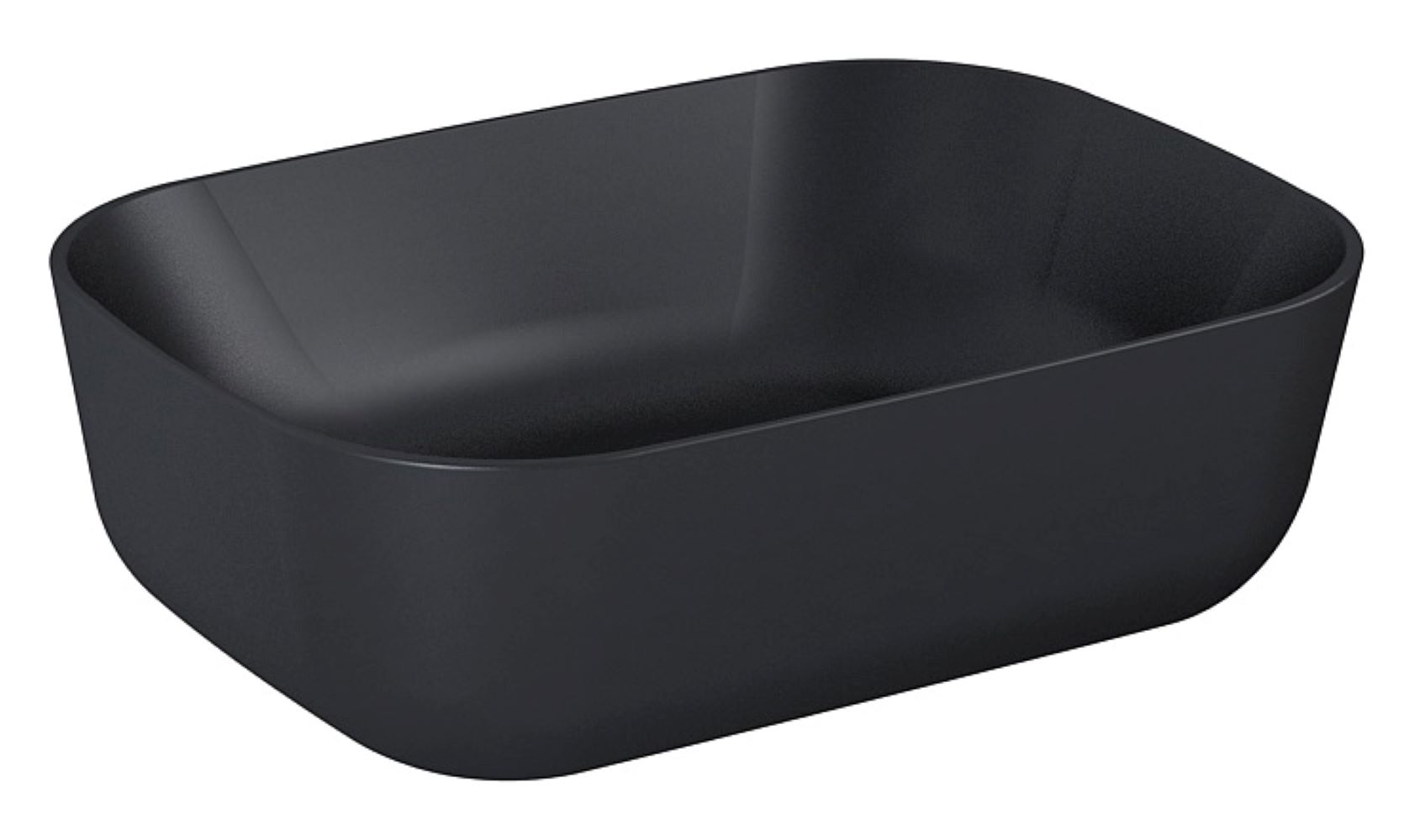 Elita Reni lavabo 45.5x32.5 cm rettangolare da appoggio nero RE040460037160