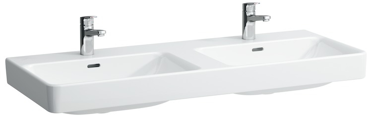 Laufen Pro S lavabo 120x46 cm rettangolare a parete-doppio bianco H8149660001091
