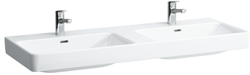 Laufen Pro S lavabo 130x46 cm rettangolare a parete-doppio bianco lucida H8149680001041