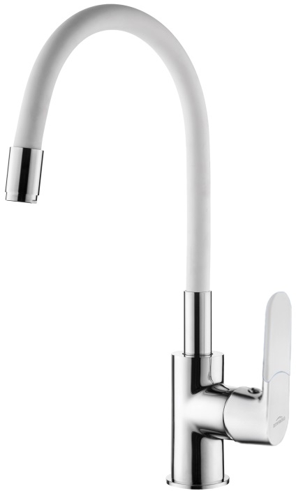 Invena Joga rubinetto da cucina verticale cromo-bianco BZ-32-L02