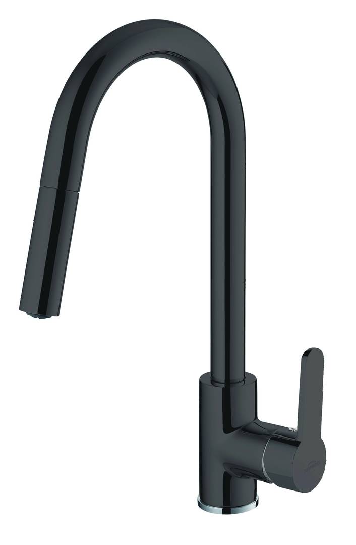 Invena Elia rubinetto da cucina verticale nero BZ-89-W04