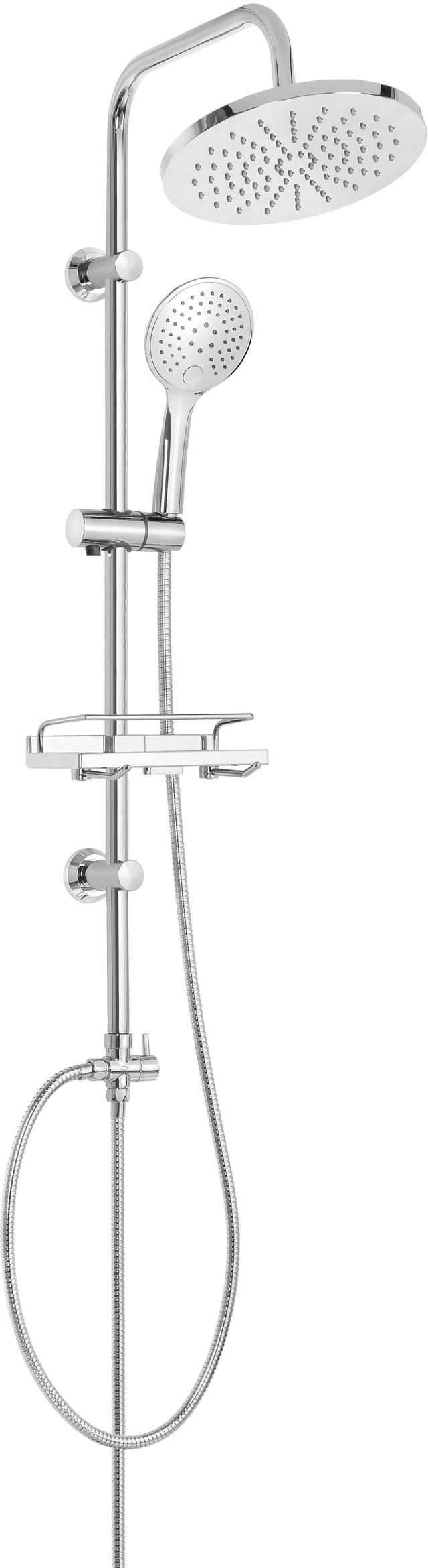 Invena Corso set doccia a parete con soffione cromo AU-23-001