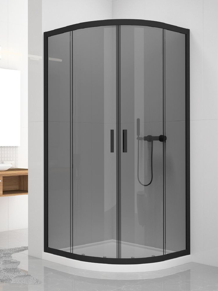 New Trendy New Varia Black box doccia 90x90 cm semicircolare nero opaca/vetro trasparente K-0566