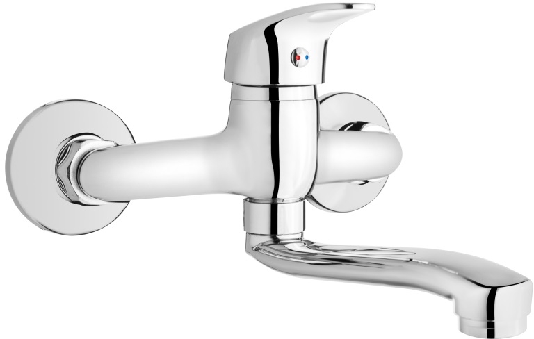 Invena Ava New rubinetto da cucina a parete cromo BC-06-001