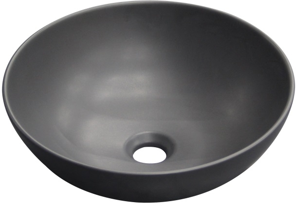 Invena Dokos lavabo 39.5x39.5 cm rotonda da appoggio nero CE-19-005