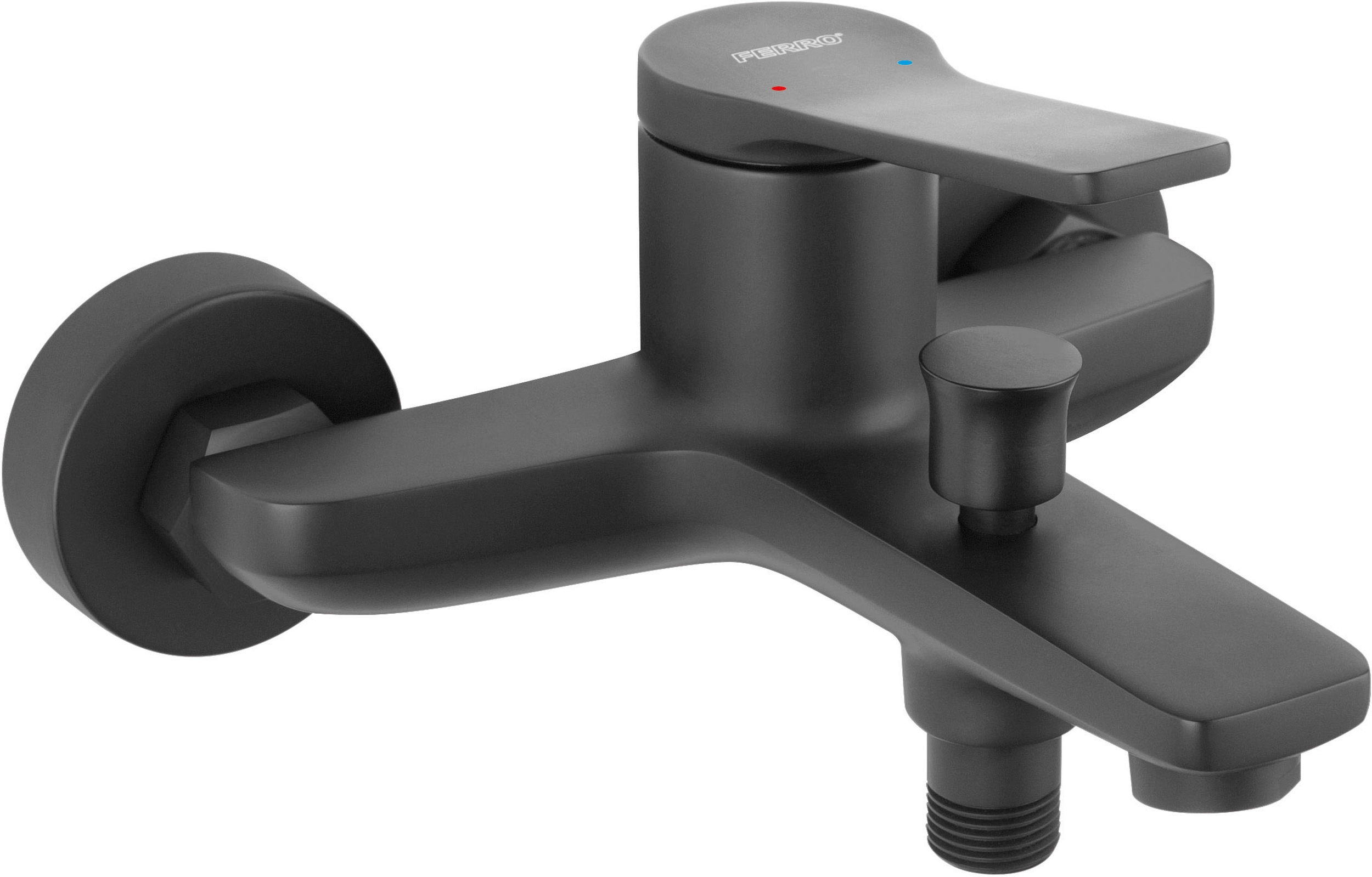 Ferro Stratos Black rubinetto per vasca e doccia a parete nero BSC1BL