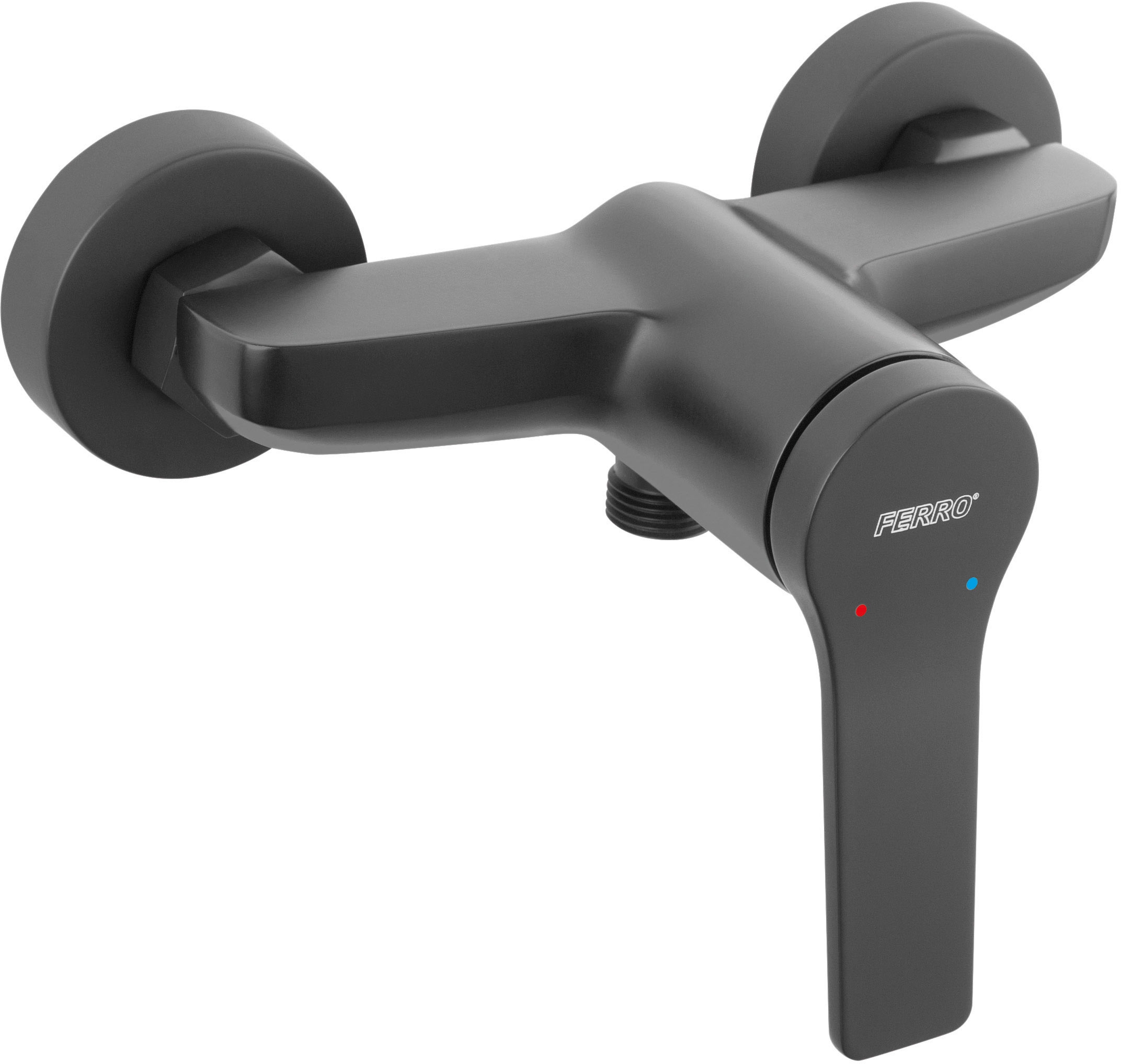 Ferro Stratos Black rubinetto per doccia a parete nero BSC7BL