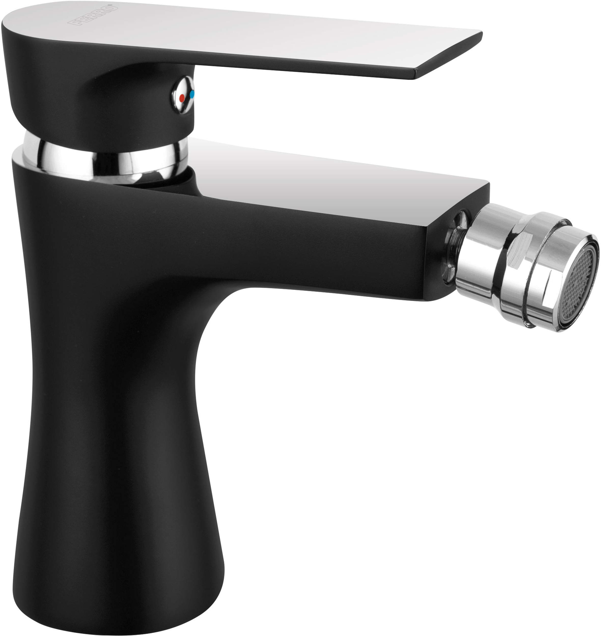 Ferro Algeo Square Black rubinetto per bidet verticale cromo-nero BAQ6BLC
