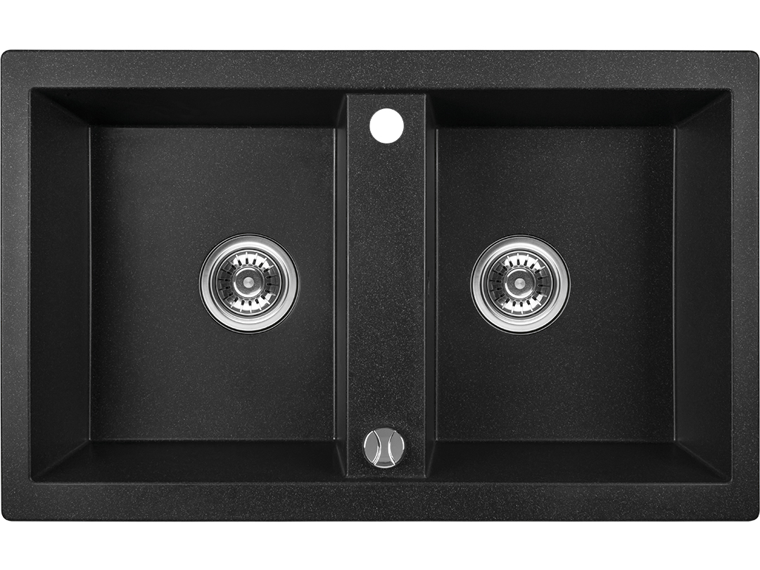 Laveo Barbados lavello in granito 78x48 cm nero SBB720T