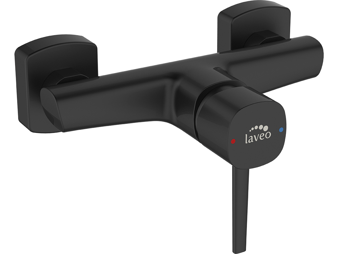 Laveo Pola rubinetto per doccia a parete nero BAP740D