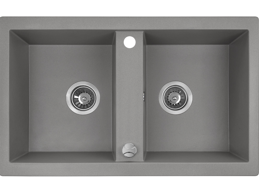 Laveo Barbados lavello in granito 78x48 cm grigio/grafite/inox SBB520T