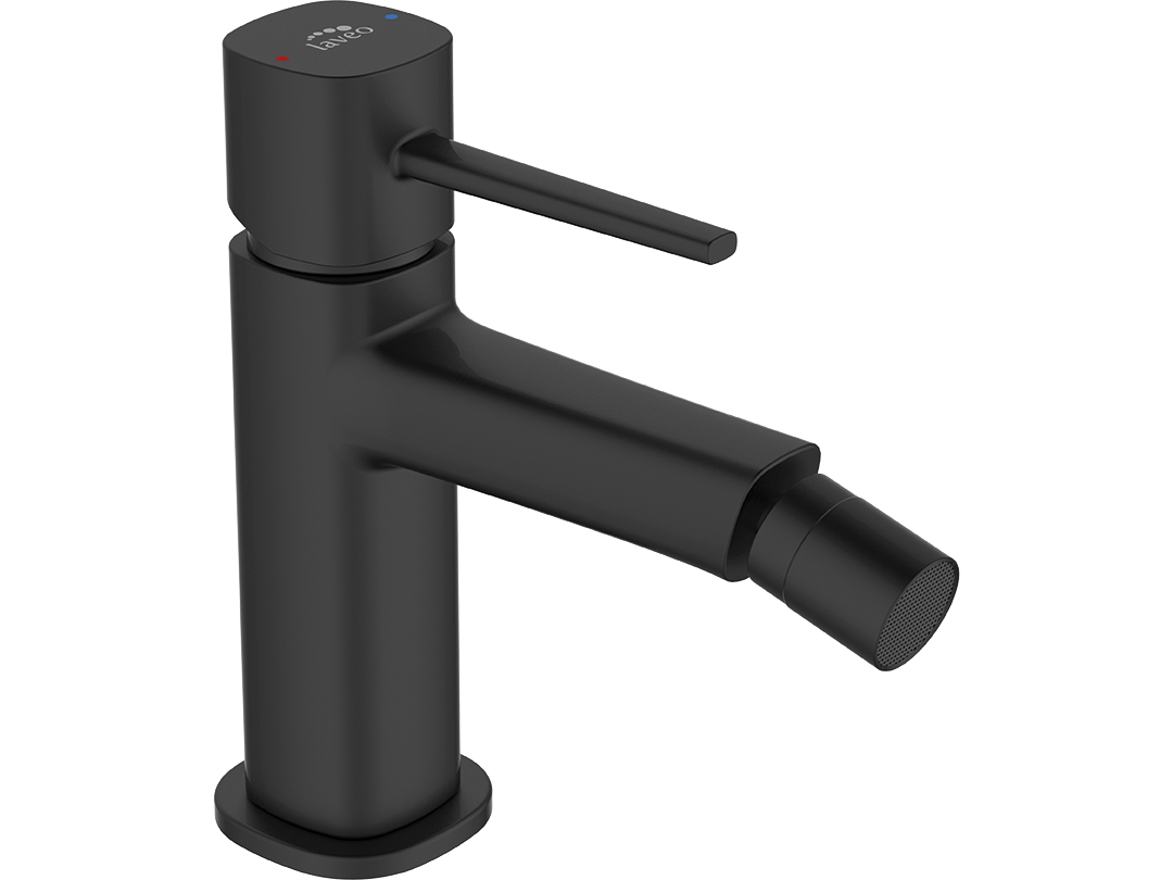 Laveo Pola rubinetto per bidet verticale nero BAP732D