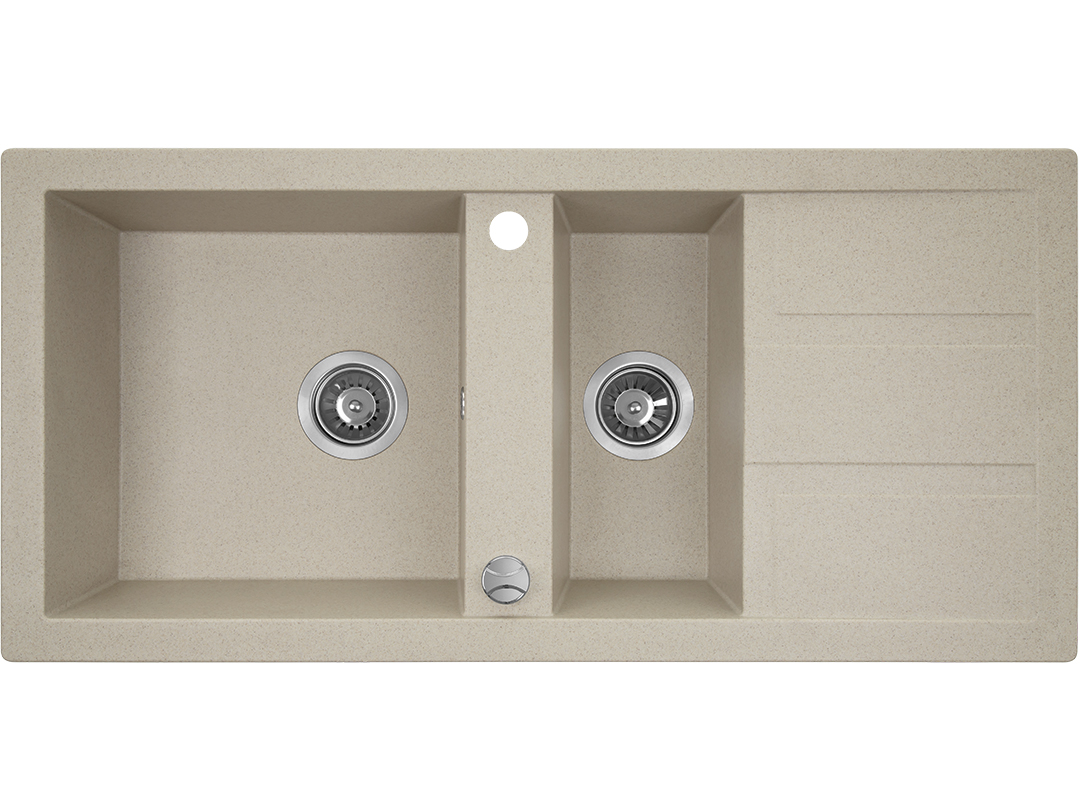 Laveo Barbados lavello in granito 100x48 cm beige SBB431T