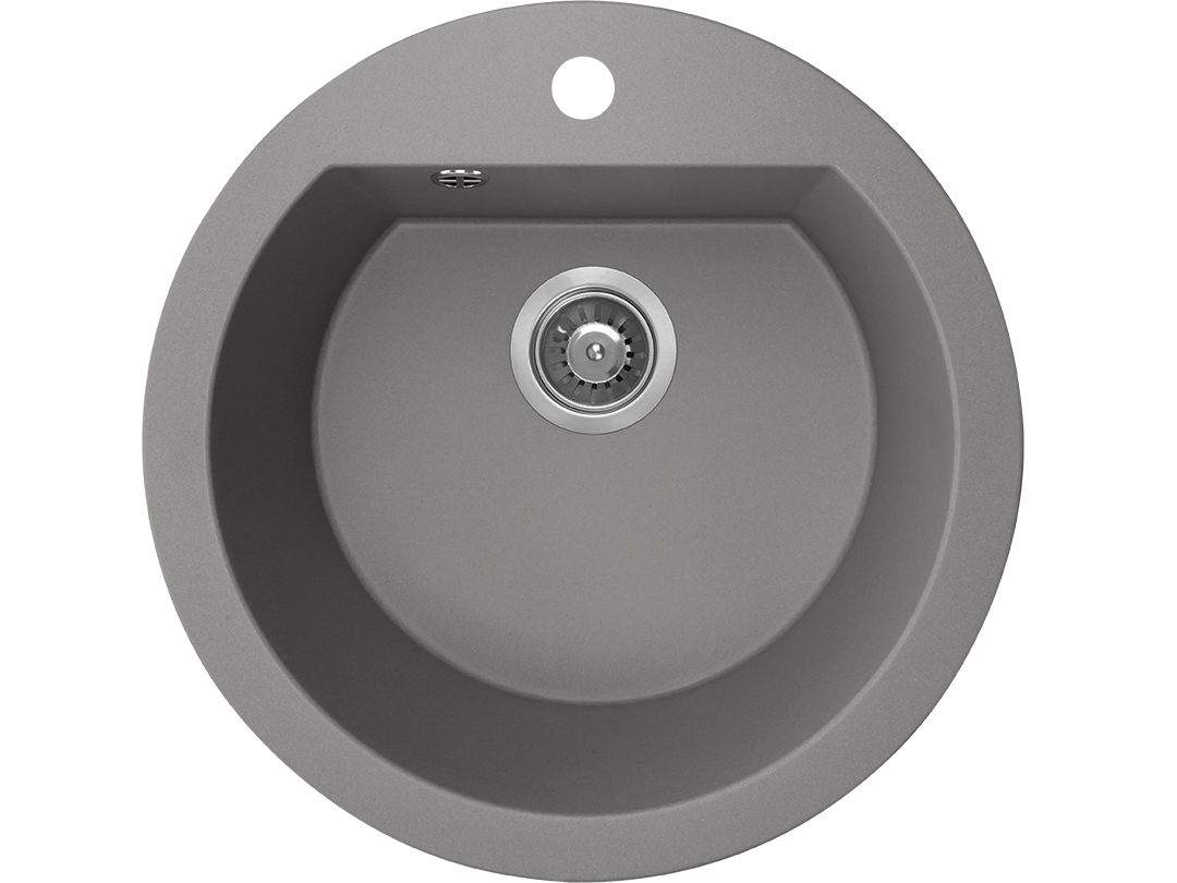 Laveo Dafne lavello in granito 51x51 cm grigio/grafite/inox SBD580T