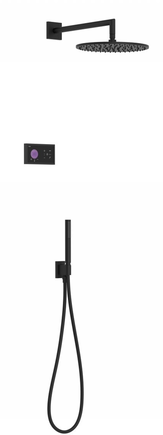 Tres Shower Technology set doccia da incasso con termostato con soffione nero 092.885.58.NM