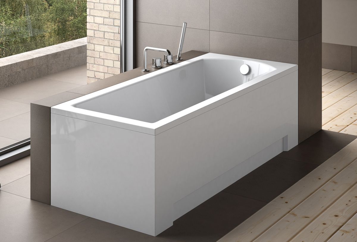 Set vasca da bagno rettangolare Besco Shea #WAS-140-PK, rivestimento per vasca da bagno Besco #OAP-140-UNI