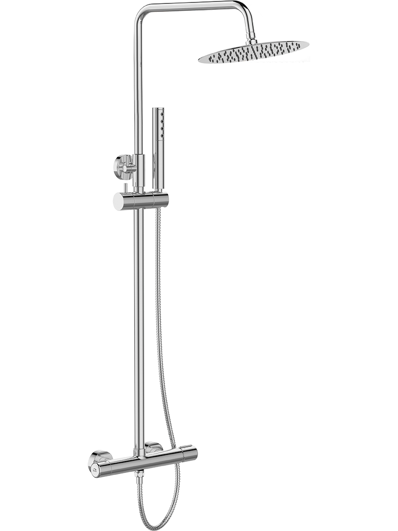 Laveo Pretto set doccia a parete con soffione cromo PLP00OB