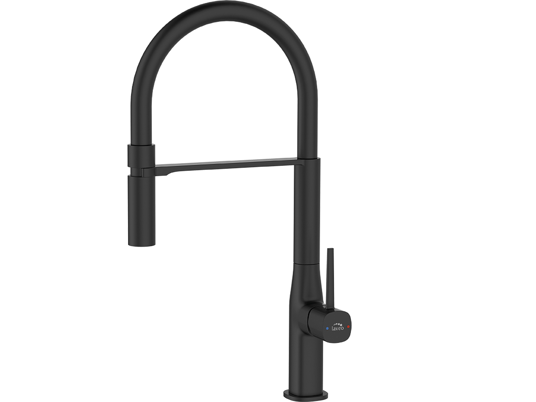 Laveo Pola rubinetto da cucina verticale nero BAPB78D