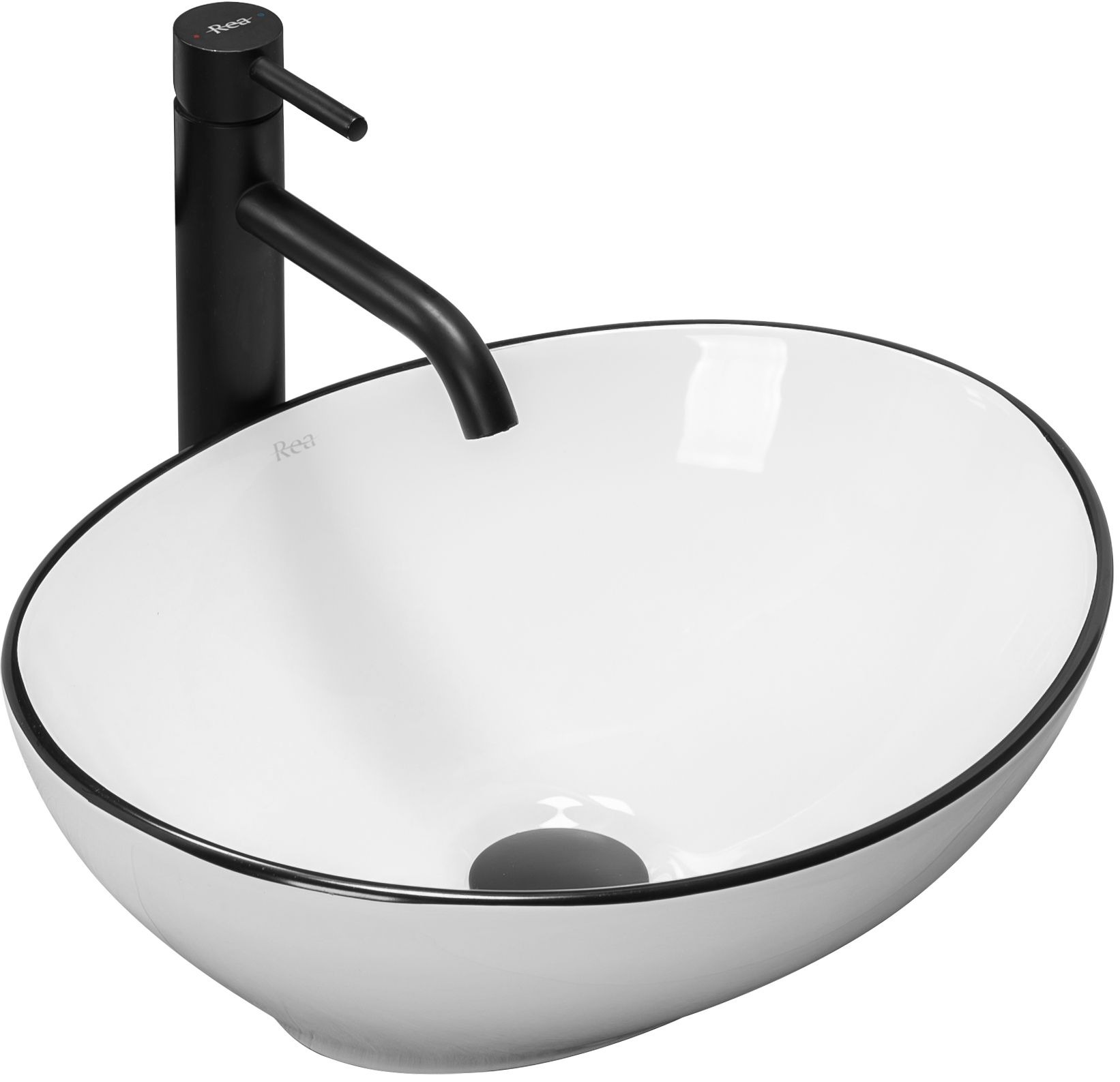 Rea Sofia lavabo 41x34.5 cm ovale da appoggio lucida REA-U3217