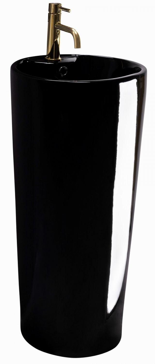 Rea Blanka lavabo 40x40 cm rotonda freestanding nero REA-U6635