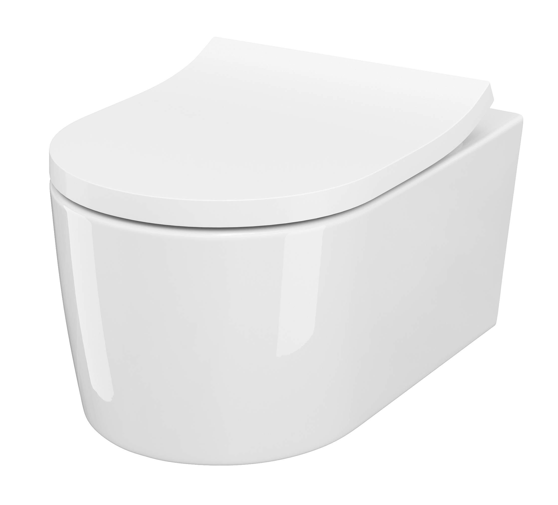 Cersanit Inverto vaso wc con copriwater a discesa lenta sospeso senza brida con scarico a vortice bianco S701-419