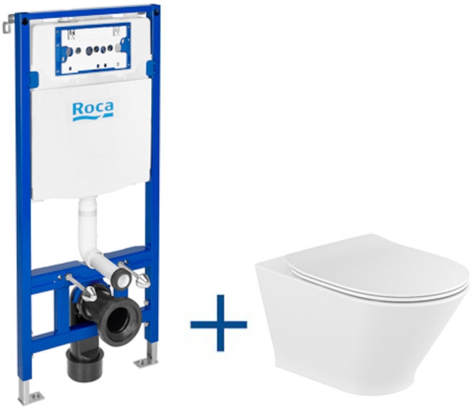 Roca Gap Round set modulo di installazione con vaso wc e copriwater A893104470
