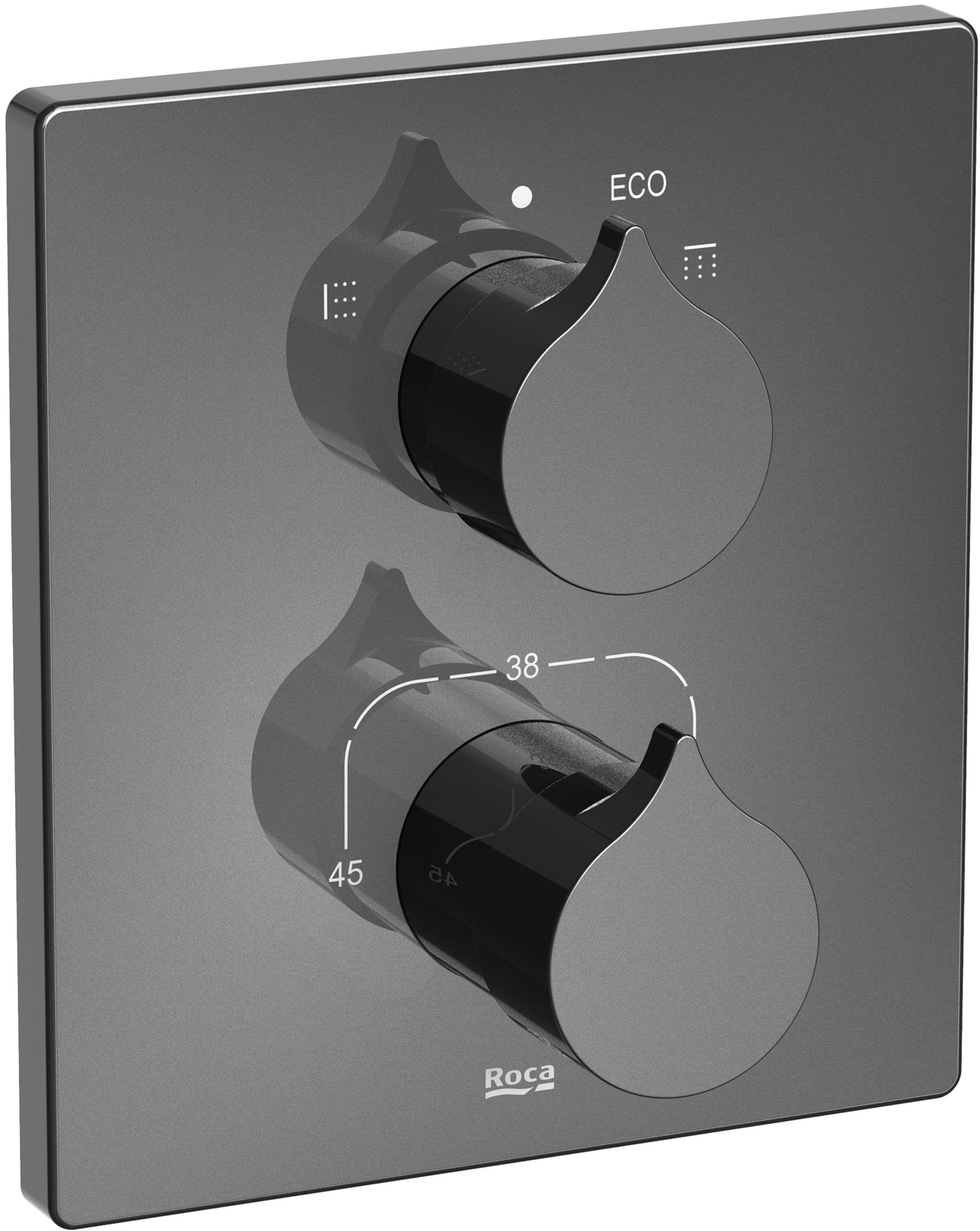Roca Insignia Black rubinetto per vasca e doccia da incasso con termostato nero A5A0C3ACN0