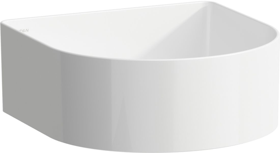 Laufen Sonar lavabo 34x34 cm semicircolare da appoggio bianco H8123400001121