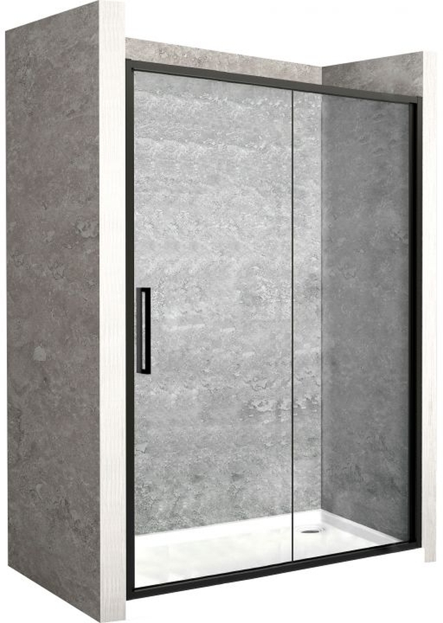 Rea Rapid Slide porta doccia 110 cm scorrevole nero semiopaca/vetro trasparente REA-K6401
