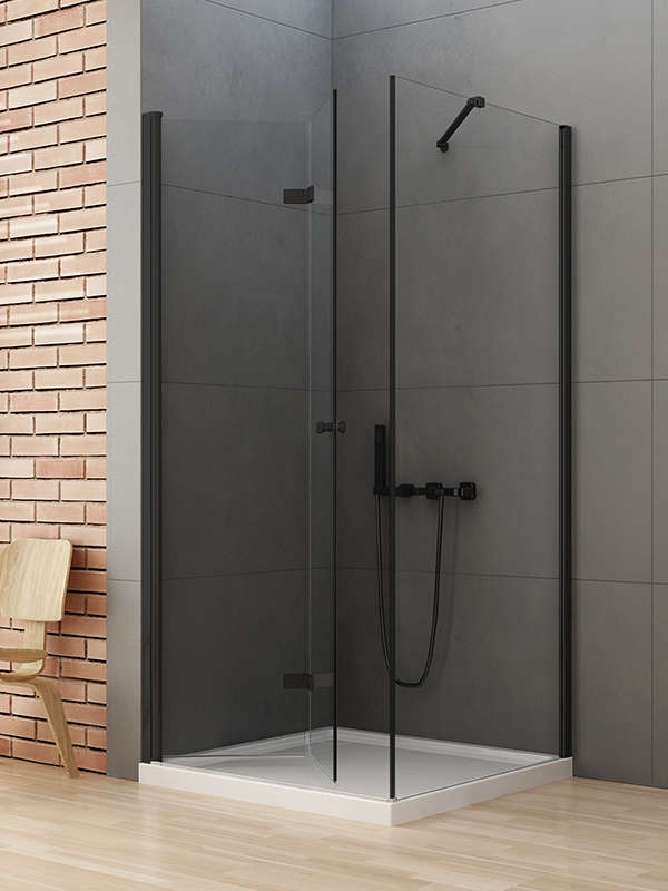 New Trendy New Soleo Black box doccia 90x90 cm quadrato nero opaca/vetro trasparente D-0235A/D-0115B