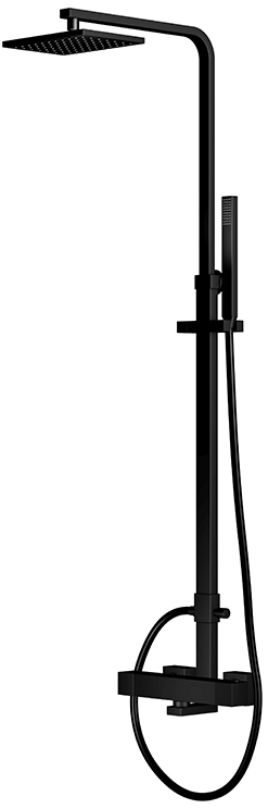 Steinberg 160 set doccia a parete con termostato con soffione nero 1602721S