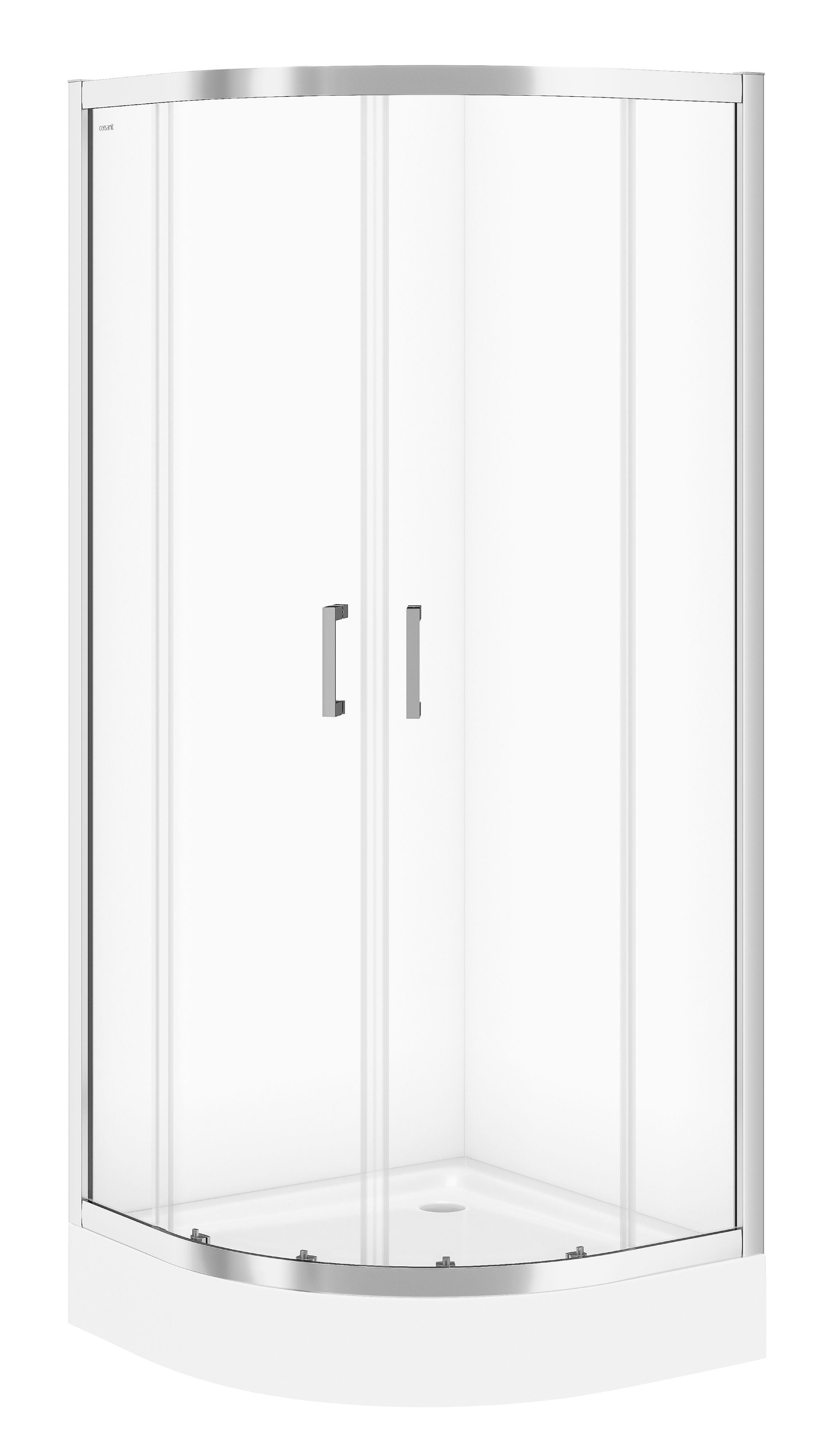 Cersanit Basic box doccia con piatto doccia 80x80 cm semicircolare cromo lucida/vetro trasparente S601-117