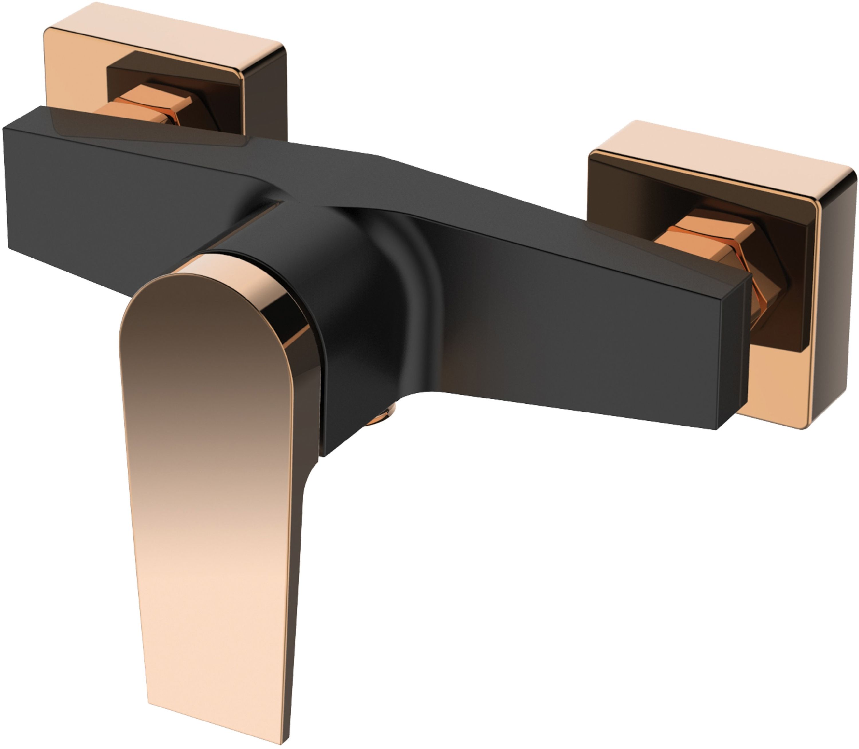 Invena Midnight rubinetto per doccia a parete nero-oro BN-35-014