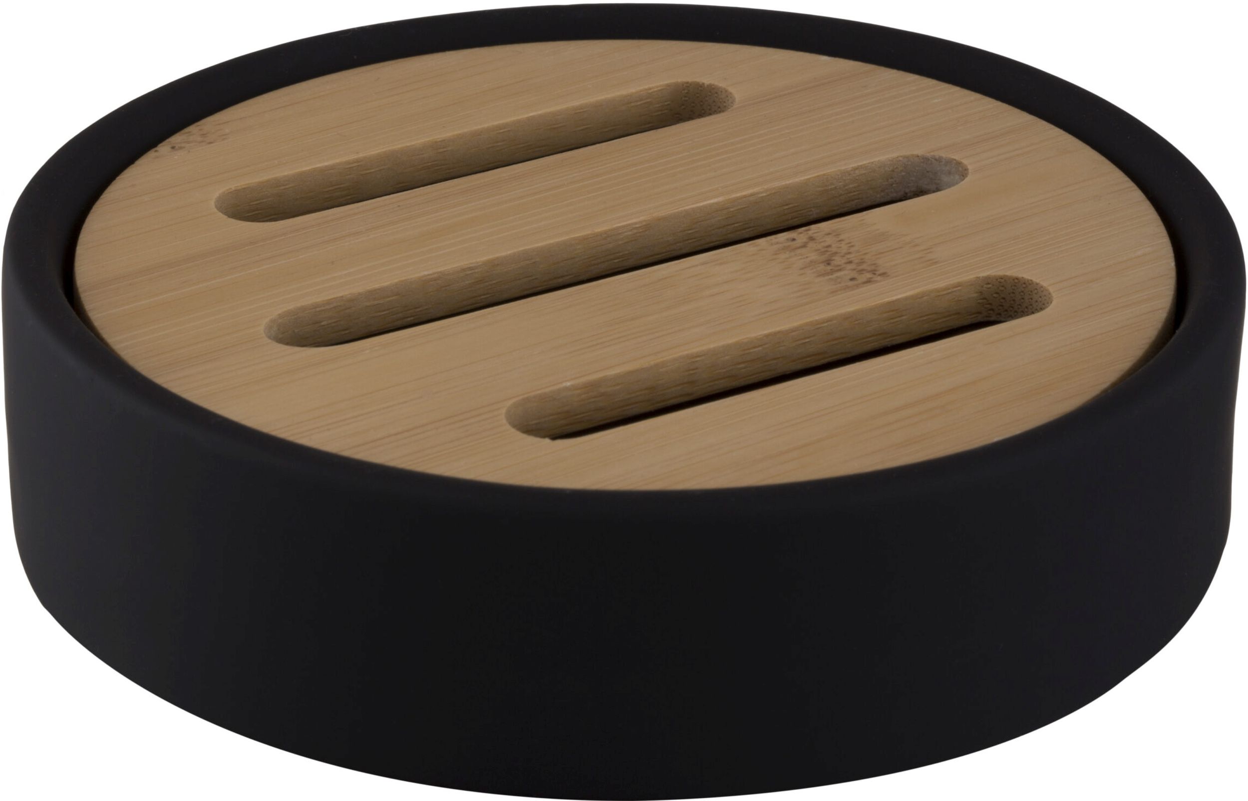 BISK Umbra portasapone da appoggio nero-legno 07982