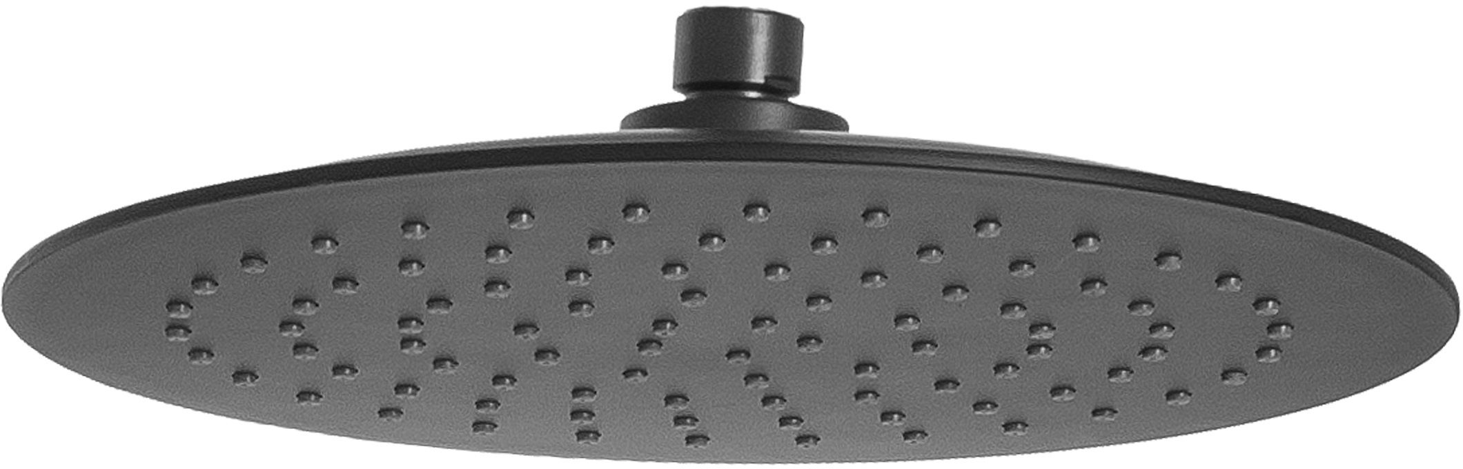 Invena Musta soffione doccia 25x25 cm rotonda nero SC-D1-075