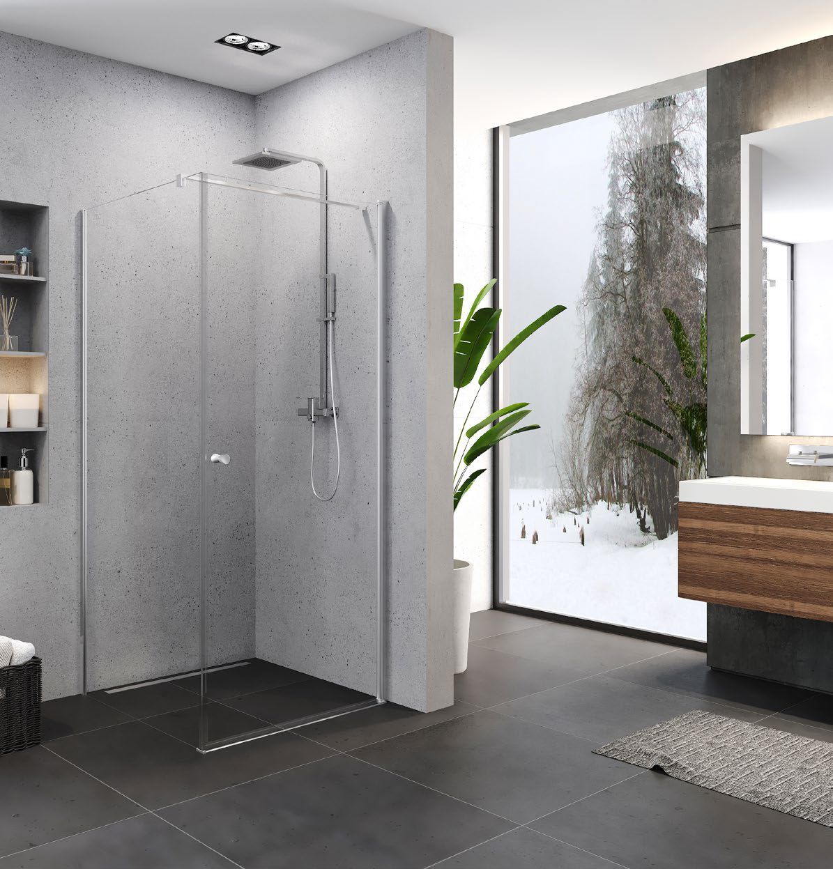 New Trendy Superia box doccia 90x90 cm quadrato cromo lucida/vetro trasparente K-0587