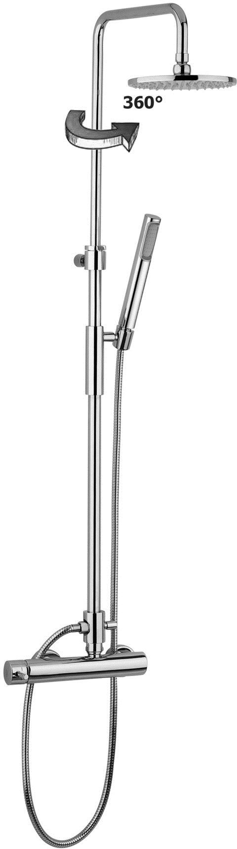 Paffoni Master set doccia a parete con soffione cromo ZCOL601CR