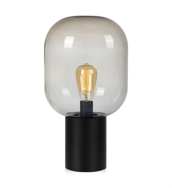 Markslöjd Brooklyn lampada da tavolo 1x60 W nero-fumé 107481