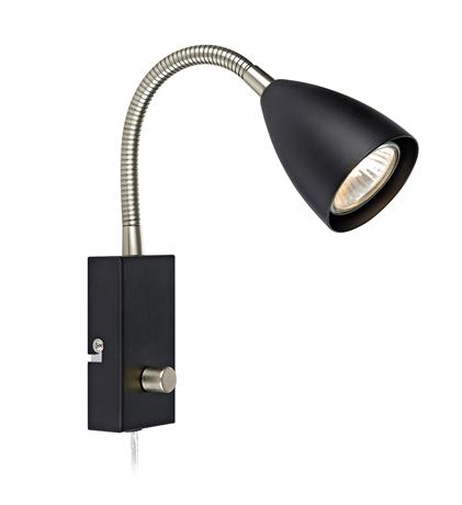 Markslöjd Ciro lampada da parete 1x7 W nero-acciaio 107409