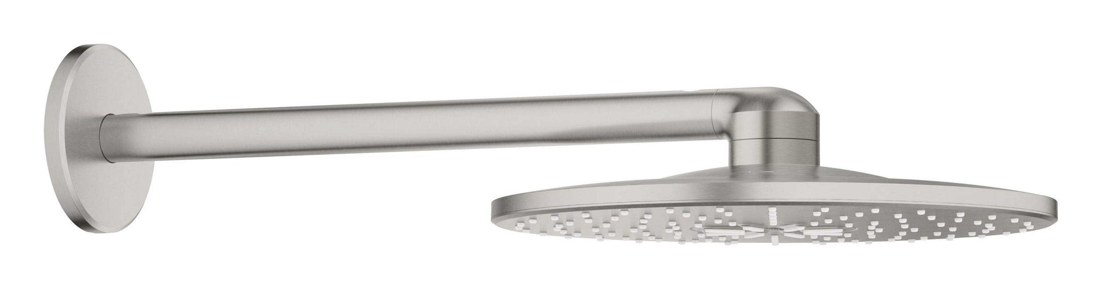 Grohe Rainshower soffione doccia con braccio 31x31 cm rotonda SuperSteel 26475DC0