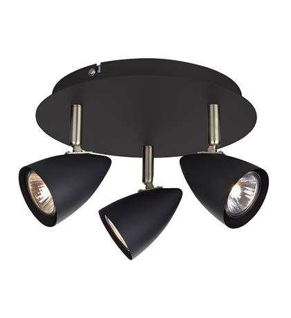 Markslöjd Ciro lampada da soffitto 3x7 W nero-acciaio 107411