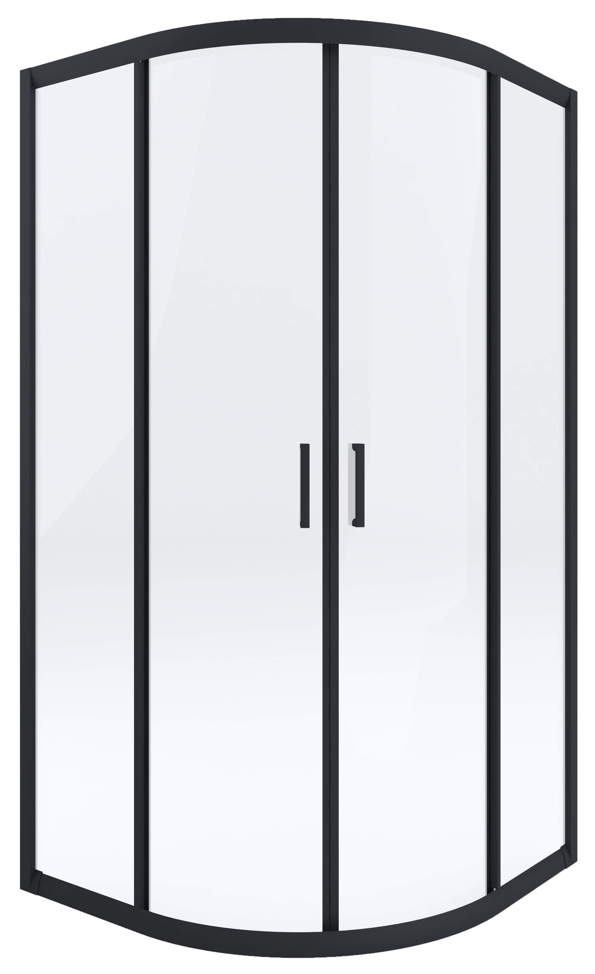 Deante Funkia box doccia 80x80 cm semicircolare nero opaca/vetro trasparente KYP_N52K