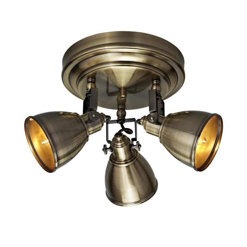 Markslöjd Fjällbacka lampada da soffitto 3x40 W ottone 104050