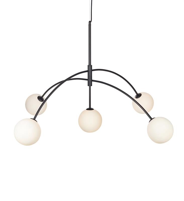 Markslöjd Heaven lampada sospesa 5x28 W bianco-nero 107560