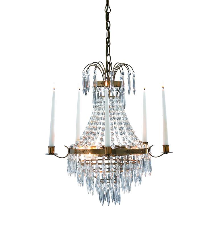Markslöjd Krageholm lampada sospesa 3x40 W ottone-trasparente 100602