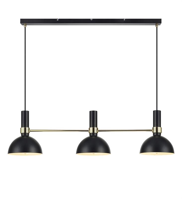Markslöjd Larry lampada sospesa 3x60 W nero-oro 106971