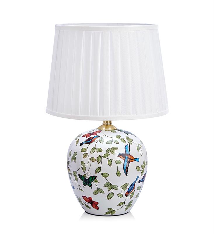 Markslöjd Mansion lampada da tavolo 1x60 W bianco-motivo 107040