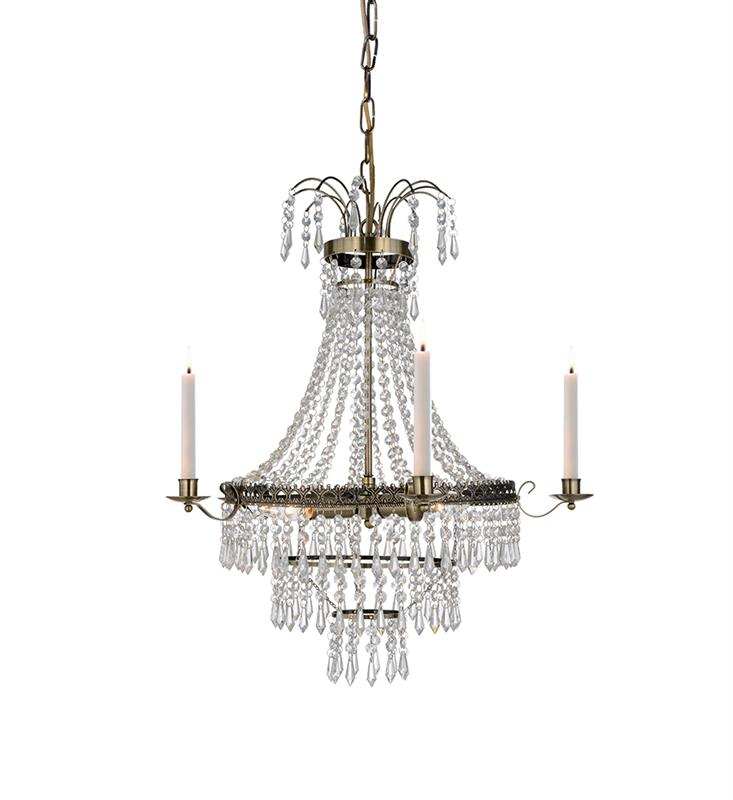 Markslöjd Marielund lampada sospesa 3x40 W ottone-trasparente 105157