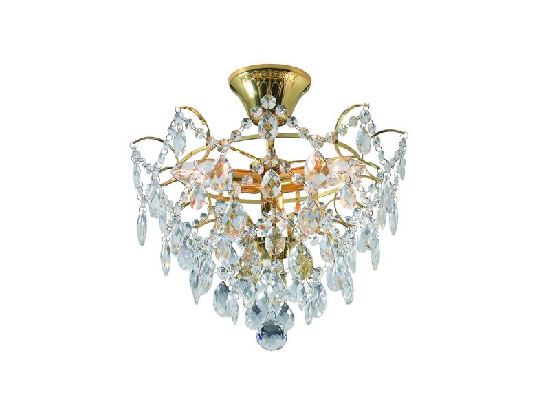Markslöjd Rosendal lampada da soffitto 3x40 W trasparente-oro 100538